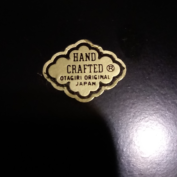 Otagiri Original Gold Peacock Flowers Black Lacquer Tray Dish Hand Crafted Japan - Picture 9 of 14